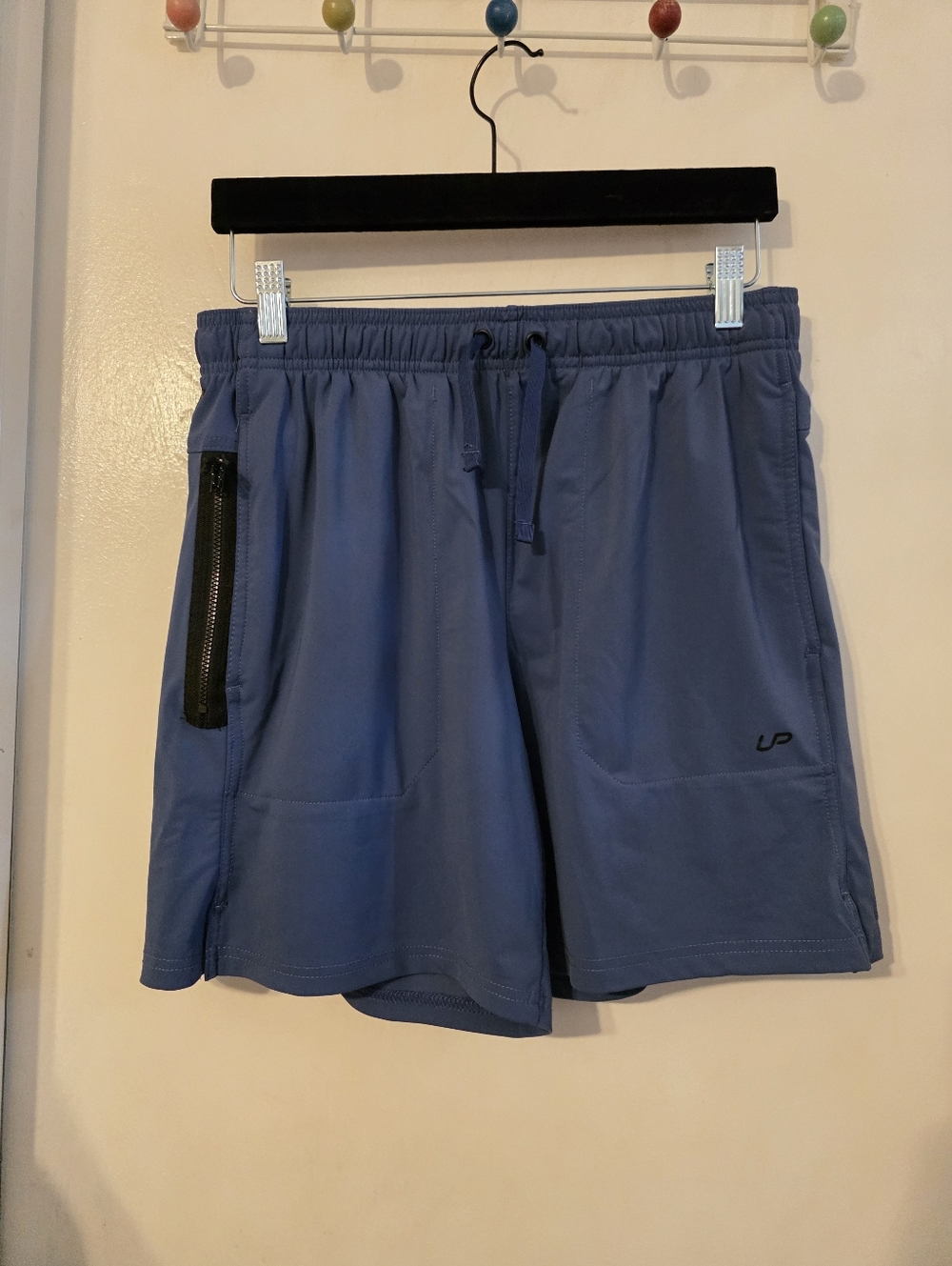 Unipro Blue Athletic Training Shorts with Zip Pocket Size M